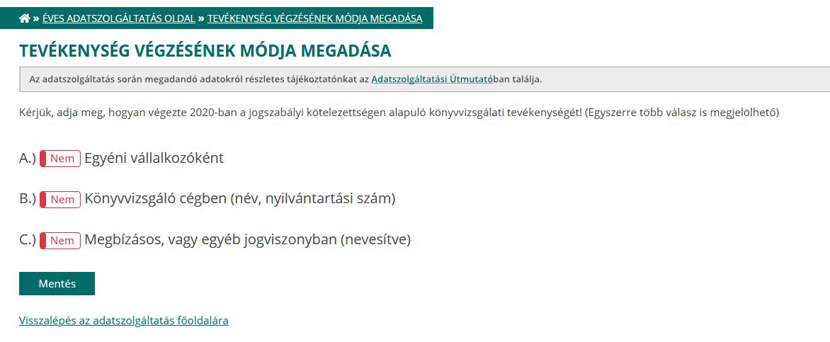 Tevékenyég végzésének módja